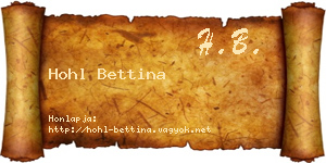 Hohl Bettina névjegykártya