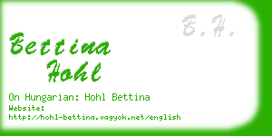 bettina hohl business card